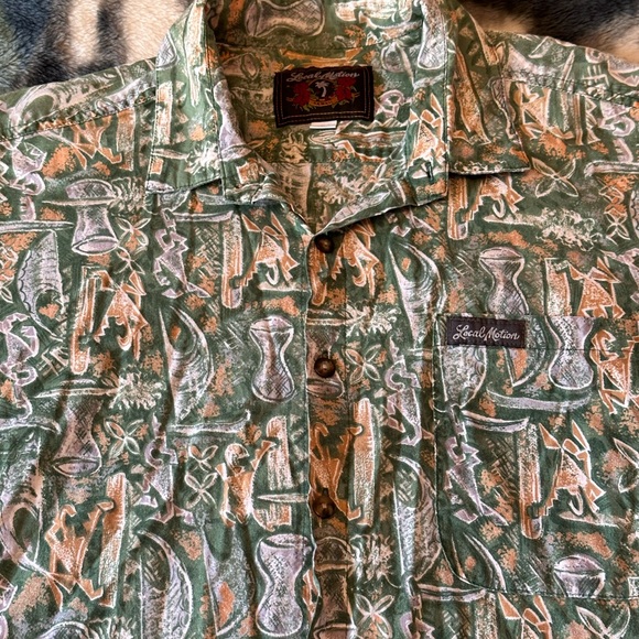 603. Vintage Local Motion Hawaii Men’s Aloha Button down Short Sleeve Shirt - Picture 5 of 8